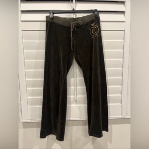 Vintage Juicy Couture Pants Womens medium green Pockets Wide Leg Baggy